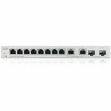 Zyxel 12-Port Multi-Gigabit Ethernet Web Managed Switch | 2 x 2.5GB | 2 x 10G SFP+ Fiber | 8 x GbE Ports | Plug & Play | Desktop or Wall-Mount | Ethernet Splitter | Lifetime Warranty | XGS1010-12