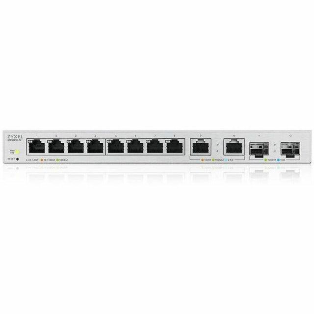 Zyxel 12-Port Multi-Gigabit Ethernet Web Managed Switch | 2 x 2.5GB | 2 x 10G SFP+ Fiber | 8 x GbE Ports | Plug & Play | Desktop or Wall-Mount | Ethernet Splitter | Lifetime Warranty | XGS1010-12