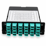AddOn Cassette for 4-Bay Patch Panel, 2 MPO In, 12 LC Duplex Out, Multi-mode Duplex OM4, Type B