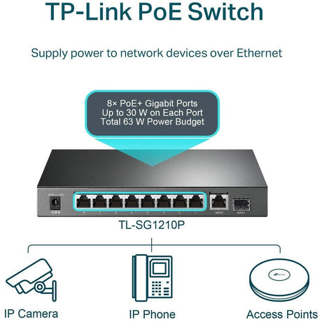 TP-Link TL-SG1210P - 8-Port Gigabit PoE Switch