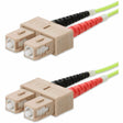 AddOn 6m SC to SC Lime Green OM5 Duplex OFNR (Riser-Rated) Fiber Patch Cable