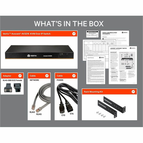 Vertiv Avocent AV3000 KVM Over IP Switch | 16 port KVM | VGA Cable (AV3216-400)