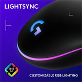 Logitech G203 Wired Gaming Mouse, 8,000 DPI, Rainbow Optical Effect LIGHTSYNC RGB, 6 Programmable Buttons, Black
