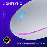 Logitech G203 Wired Gaming Mouse, 8,000 DPI, Rainbow Optical Effect LIGHTSYNC RGB, 6 Programmable Buttons, White
