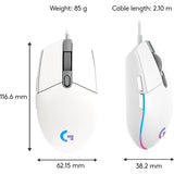 G203 LIGHTSYNC GAME MOUSE WHITE