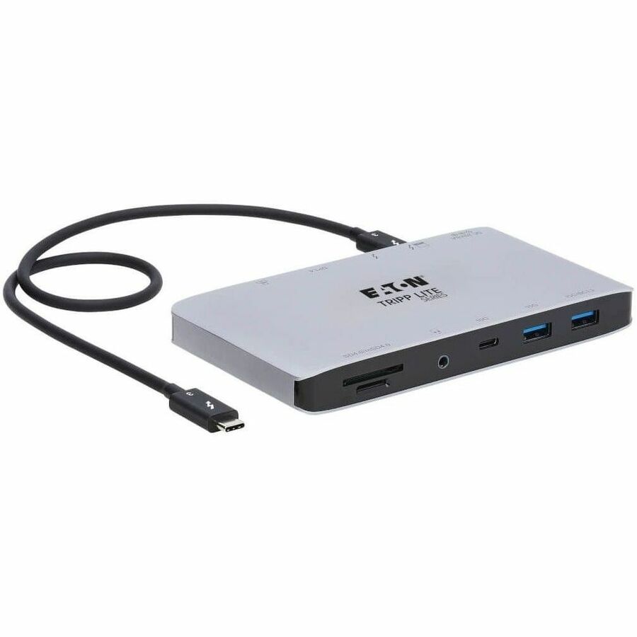 Eaton Tripp Lite Series Thunderbolt 3 Dock w USB-C Compatibility, Dual Display - 8K DisplayPort, USB 3.2 Gen 2 10G, USB-A/C Hub, Memory Card, GbE, 60W Charging