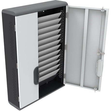 Rocstor Volt CW12 Slim Wall Mount Charing Station - Up to 12 Device - Intelligent Power A/C Charging Cabinet for iPad&reg;, MacBook&reg; Air, MacBook&reg; Pro, Samsung&reg; Galaxy&reg;, Chromebook&reg;, Tablets and Notebook up to 13.3" Display - Overall S