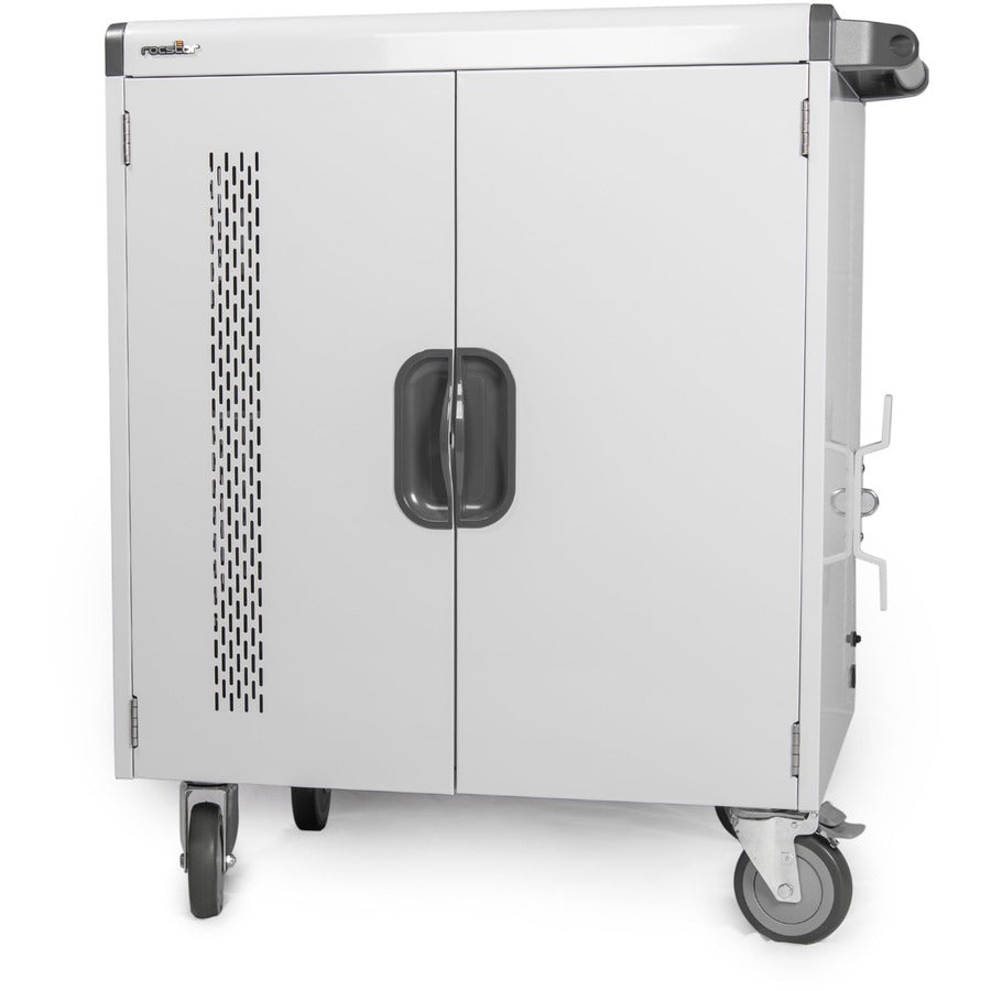 Rocstor Volt V32 Charging Cart with Intelligent Power Charging - Up to 32 Device - Intelligent Power Charging Cart for Notebooks, Chromebook&reg;, MacBook&reg;, and Macbook&reg; Pro - 3 Shelves - 4 Heavy Duty 5" Medical Grade Casters - Steel Construction-