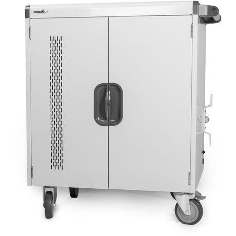 Rocstor Volt V32 Charging Cart with Intelligent Power Charging - Up to 32 Device - Intelligent Power Charging Cart for Notebooks, Chromebook&reg;, MacBook&reg;, and Macbook&reg; Pro - 3 Shelves - 4 Heavy Duty 5" Medical Grade Casters - Steel Construction-