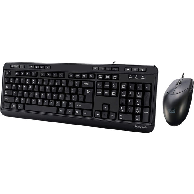 Adesso Antimicrobial Multimedia Desktop Keyboard and Mouse Combo