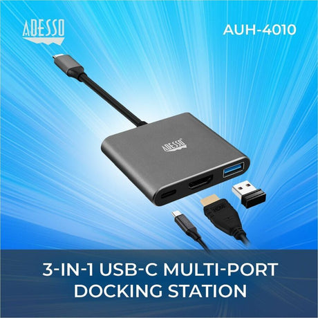 Adesso 3-IN-1 USB-C Multi-Port Docking Station (TAA Compliant)