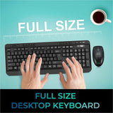 Adesso WKB-1320CB Antimicrobial Wireless Desktop Keyboard and Mouse