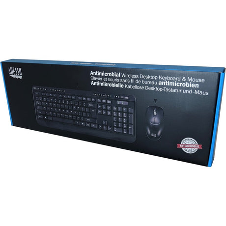 Adesso WKB-1320CB Antimicrobial Wireless Desktop Keyboard and Mouse