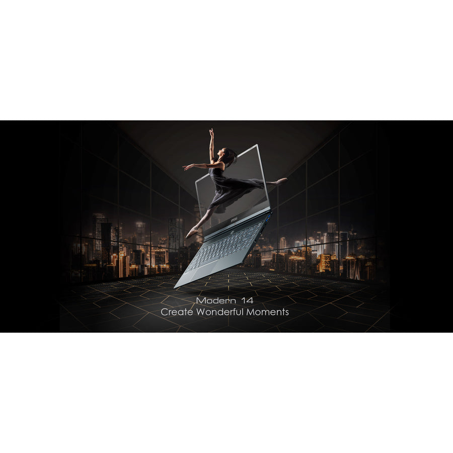 MSI Modern 14 B10MW-013 14" Notebook - Full HD - Intel Core i7 10th Gen i7-10510U - 16 GB - 512 GB SSD - Onyx Black