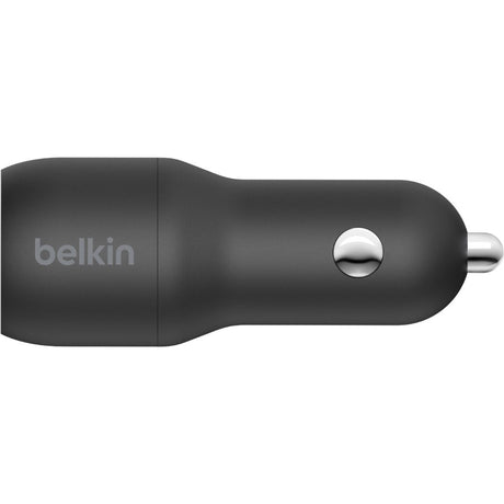 Belkin - Dual Port Usb A Car Charger 24w With Usb A To Usb C Cable 3ft - Black