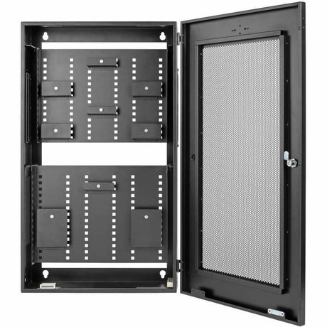 Eaton Tripp Lite Series SmartRack 3U Low-Profile Vertical-Mount Switch-Depth Wall-Mount Structured Wiring Enclosure, Adjustable Equipment Brackets