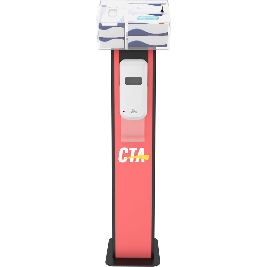 CTA Digital Premium Locking Sanitizing Station Stand with Graphic Card Slot (Black)