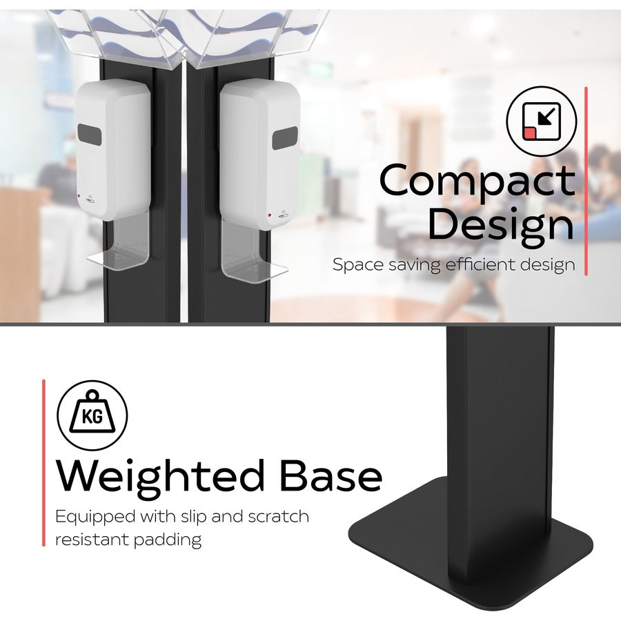 CTA Digital Premium Locking Sanitizing Station Stand with Graphic Card Slot (Black)