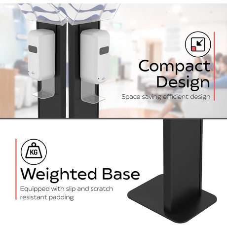 CTA Digital Premium Locking Sanitizing Station Stand with Graphic Card Slot (Black)