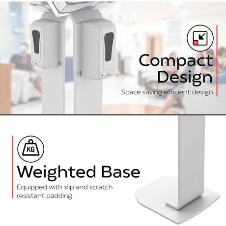 CTA Digital Premium Locking Sanitizing Station Stand (White)