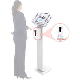 CTA Digital Premium Locking Sanitizing Station Stand (White)