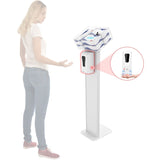 CTA Digital Premium Locking Sanitizing Station Stand with Graphic Card Slot (White)