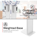 CTA Digital Premium Locking Sanitizing Station Stand with Graphic Card Slot (White)