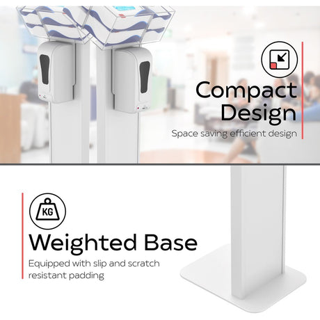 CTA Digital Premium Locking Sanitizing Station Stand with Graphic Card Slot (White)