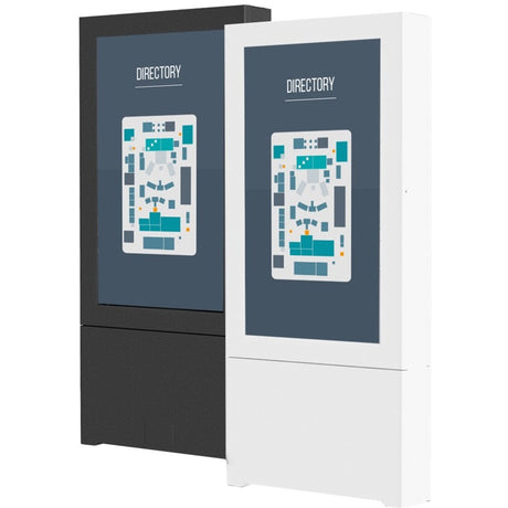 Chief Impact Floor Mounted Back-to-Back Kiosk, Portrait 55" White