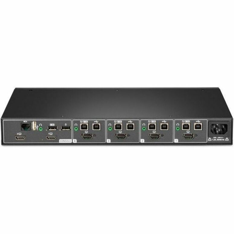 Vertiv Avocent Cybex Secure MultiViewer KVM Switch, 4 Port, Cursor Navigation Switching, NIAP Version 4.0 Certified, TAA Compliant (SCMV245DPH-400)