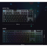 Logitech G915 TKL Tenkeyless Lightspeed Wireless RGB Mechanical Gaming Keyboard