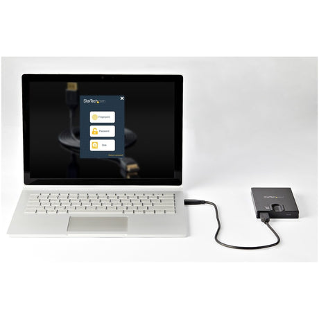 StarTech.com Biometric Enclosure - 256-bit AES Encrypted USB 3.0 External Hard Drive Enclosure 2.5" SATA HDD/SSD - Fingerprint & Password