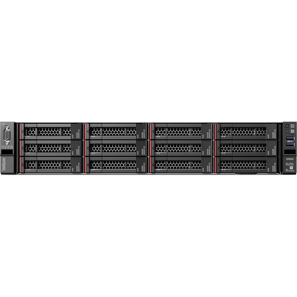 Lenovo ThinkSystem SR655 7Z01A04GNA 2U Rack Server - 1 EPYC 7282 2.40 GHz - 16 GB RAM - Serial ATA/600 Controller
