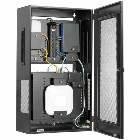 Eaton Tripp Lite Series SmartRack 5U Low-Profile Vertical-Mount Switch-Depth Wall-Mount Structured Wiring Enclosure, Adjustable Equipment Brackets