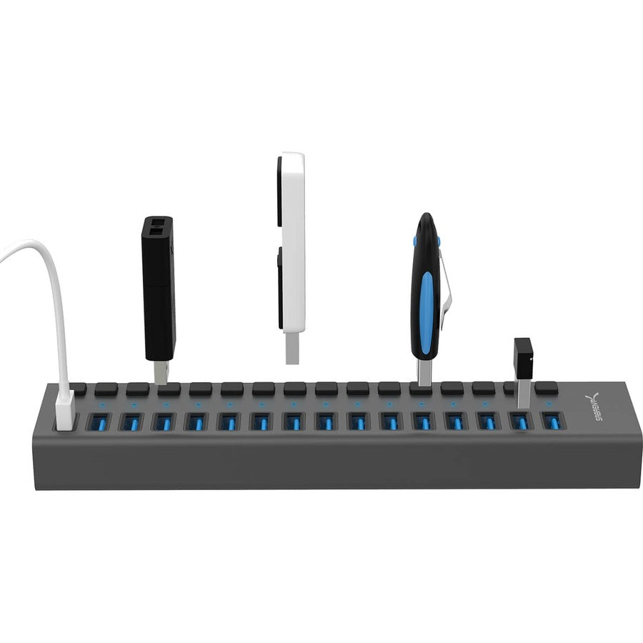 Sabrent USB 3.0 16-Port Aluminum Hub with Power Switches and LEDs (HB-PU16)