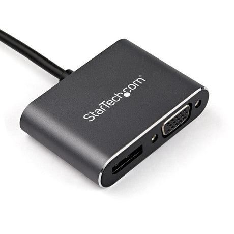 StarTech.com USB C Multiport Video Adapter - USB-C to 4K 60Hz DisplayPort 1.2 HBR2 HDR or 1080p VGA Monitor Adapter - USB Type-C 2-in-1