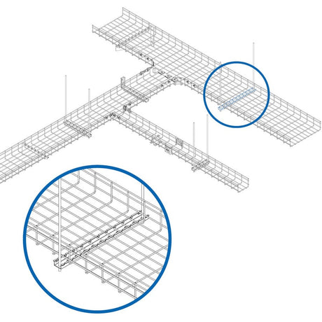 Eaton Tripp Lite Series Trapeze Hanging Cross-Bracket for Wire Mesh Cable Trays, 450 mm (18 in.)
