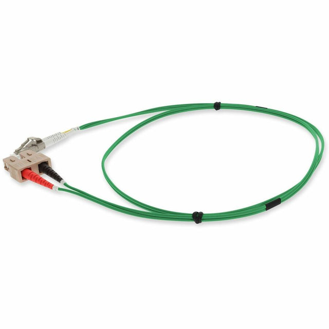 AddOn 3m SC (Male) to LC (Male) Green OM4 Duplex Fiber OFNP (Plenum-Rated) Patch Cable