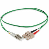 AddOn 3m SC (Male) to LC (Male) Green OM4 Duplex Fiber OFNP (Plenum-Rated) Patch Cable