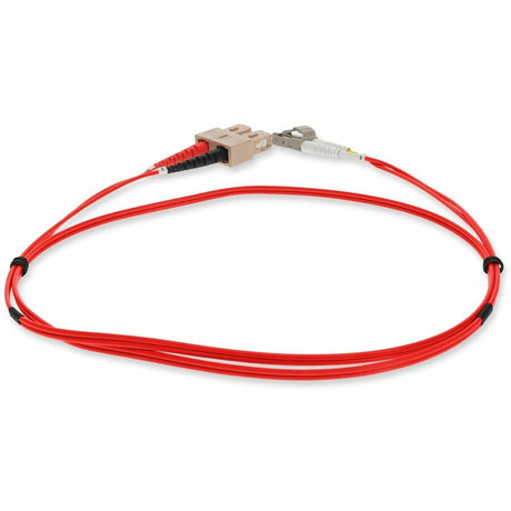 AddOn 3m SC (Male) to LC (Male) Red OM4 Duplex Fiber OFNP (Plenum-Rated) Patch Cable