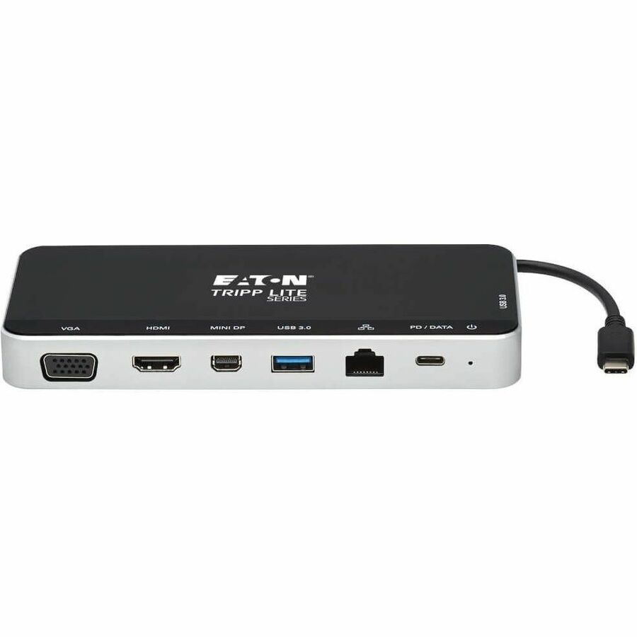 Eaton Tripp Lite Series USB Dock, Triple Display - 4K HDMI & mDP, VGA, USB 3.x (5Gbps), USB-A/C Hub, GbE, 60W PD Charging