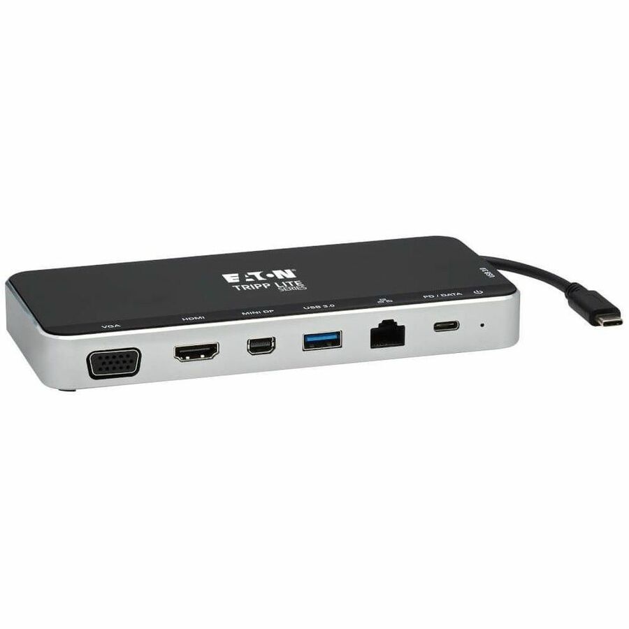 Eaton Tripp Lite Series USB Dock, Triple Display - 4K HDMI & mDP, VGA, USB 3.x (5Gbps), USB-A/C Hub, GbE, 60W PD Charging