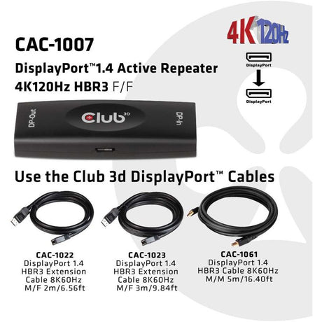 Club 3D DisplayPort 1.4 Active Repeater 4K120Hz HBR3 F/F