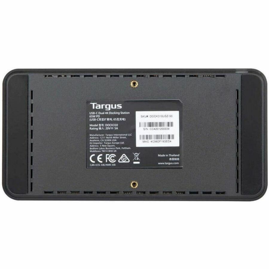Targus Universal USB-C DV4K Docking Station with 65W Power Delivery