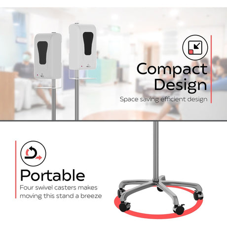 CTA Digital Heavy-Duty Mobile Automatic Soap Dispenser Stand