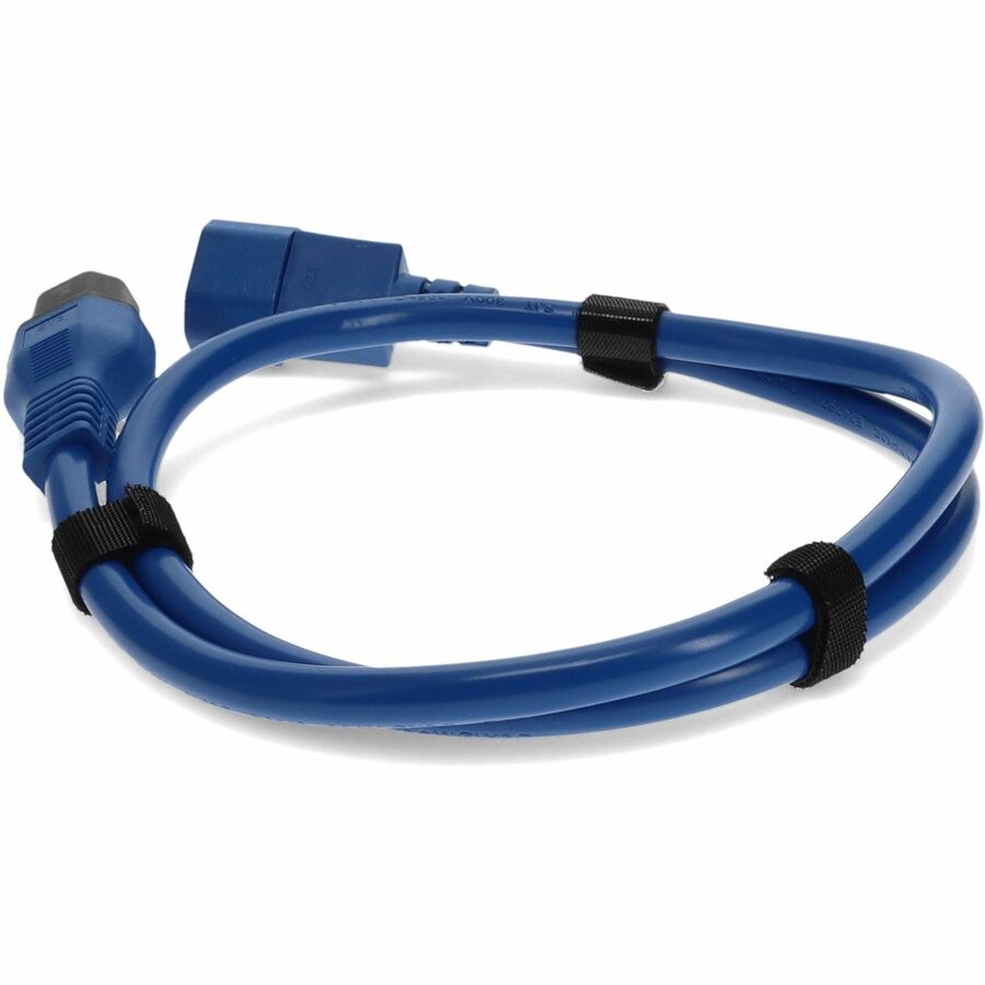 AddOn 4ft C13 (Locking) Female to C14 (Locking) Male 14AWG 15A Blue 100-250V Power Cable
