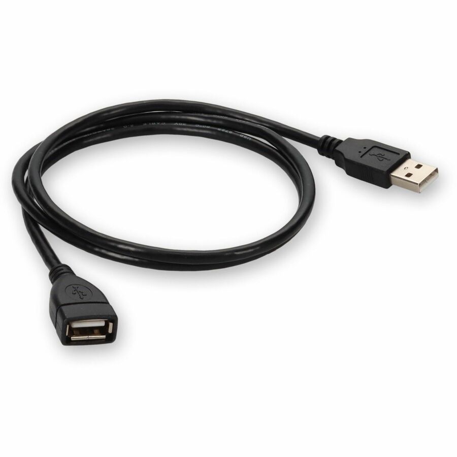 AddOn 3ft USB A 2.0 Male to Female Black Cable