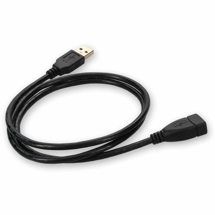 AddOn 3ft USB A 2.0 Male to Female Black Cable