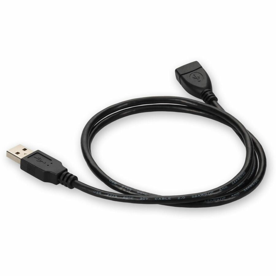 AddOn 3ft USB A 2.0 Male to Female Black Cable