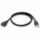 AddOn 3ft USB A 2.0 Male to Female Black Cable